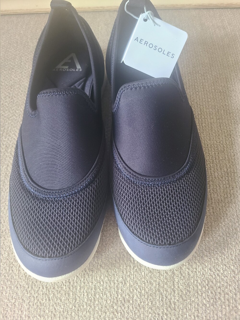 AEROSOLES Navy Slip-On Mesh Loafers Size 9.5 Womens